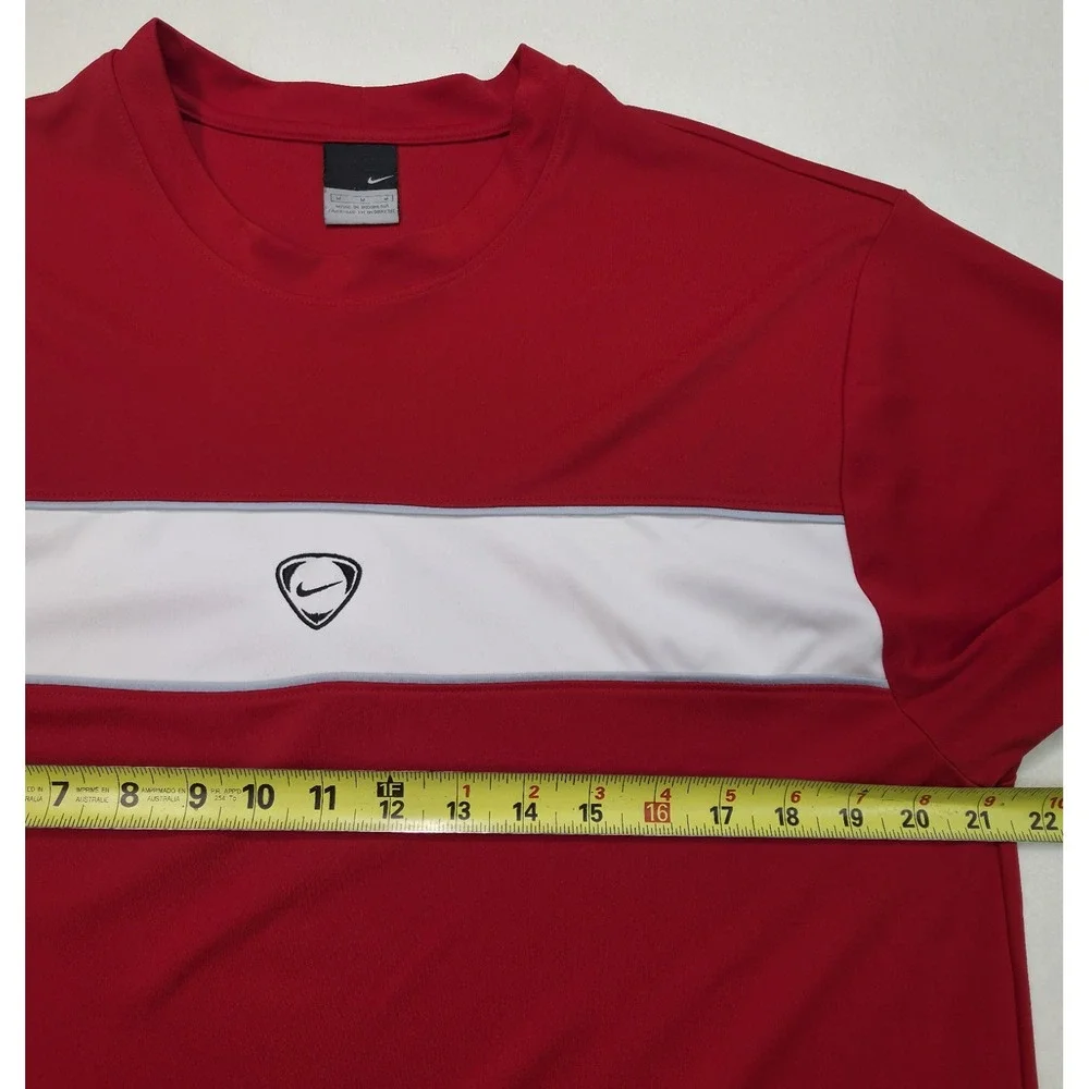 VINTAGE Nike Shirt Mens M Red Center Swoosh‎ Sphere Y2K Limited Use
